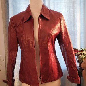 Carina New York Red Leather Jacket